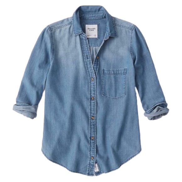 Abercrombie & Fitch Boyfriend Chambray Shirt - Picture 1 of 9